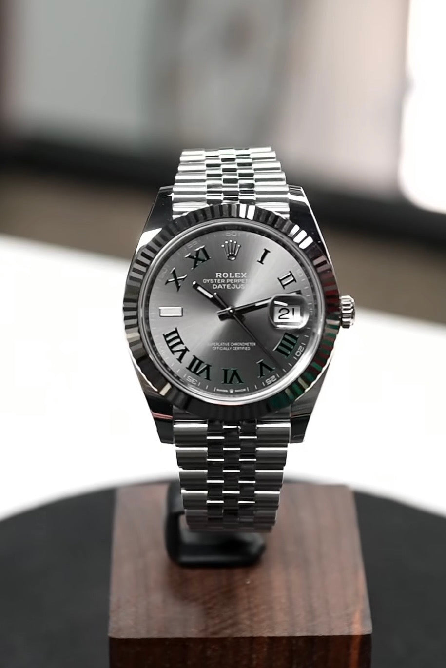 Rolex Datejust 41 Slate grey Wimbledon dial &Jubilee bracelet.